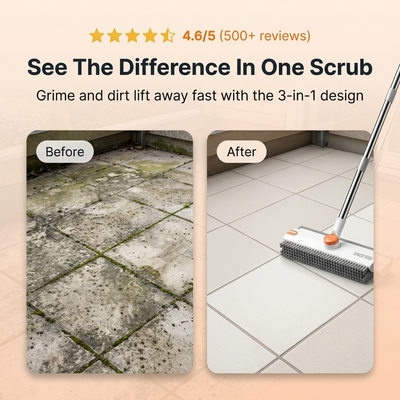 ScrubEase 3-In-1 floor Scrub Brush
